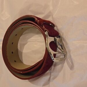 MICHAEL KORS Calf Hair Belt L Burgundy